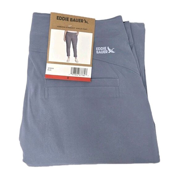 Eddie Bauer Women's Horizon Straight Ankle Pant Performance Stretch Size 8 Blue - Picture 2 of 12